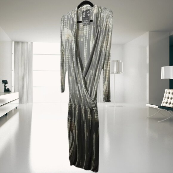 Young Fabulous & Broke Tie Dye Drop Waist Dress - Size Small - Plunging Neckline - Picture 3 of 14